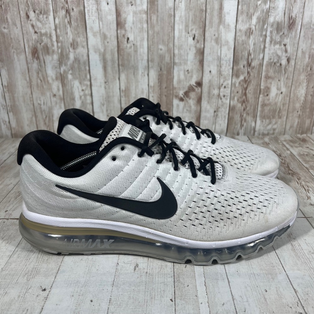 Nike Air Max 2017 White Black Running Shoes 849559-100 Mens 13
